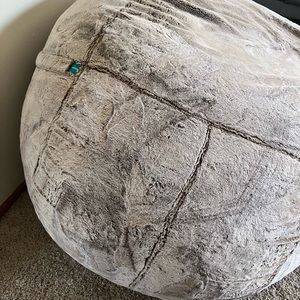 Lovesac The Big One with brown wombat fur cover.